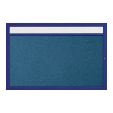 Slim Enclosed Corkboard, 36x36, Gold Alum Frame/Apricot